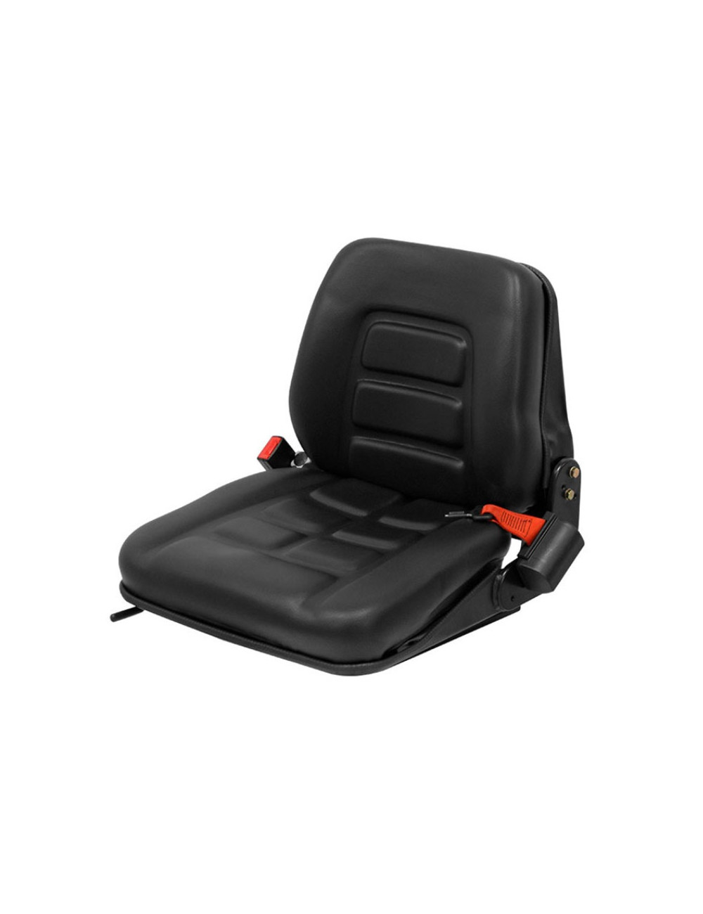 Asiento tractor universal c/apoyabrazos, suspension regulable, c/base  inclinable, pvc negro