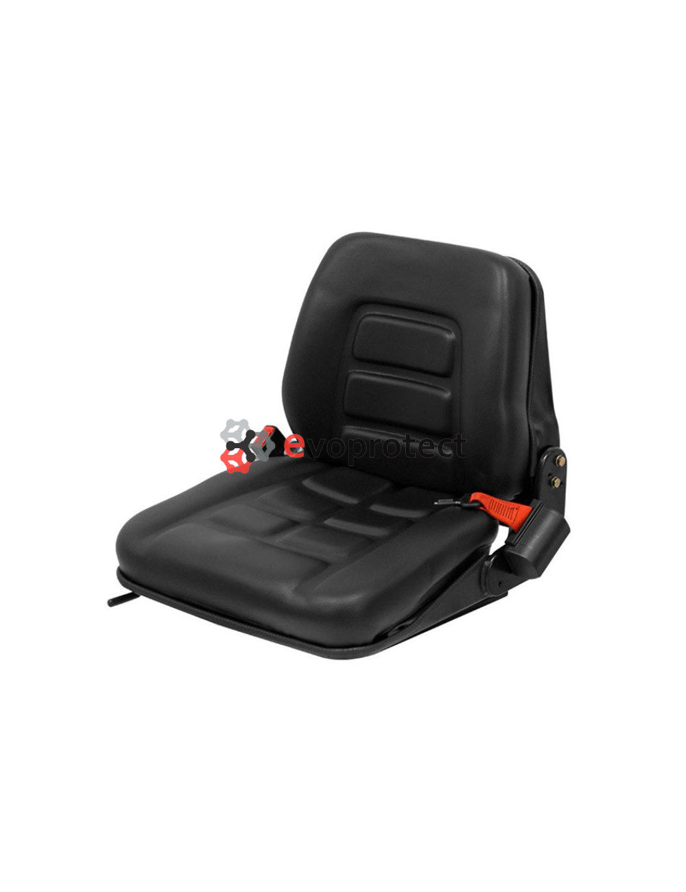 Asiento tractor universal c/apoyabrazos, suspension regulable, c/base  inclinable, pvc negro