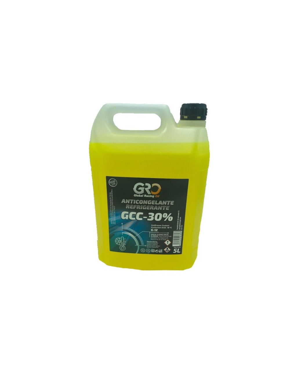 Líquido refrigerante y anticongelante GRO GCC- 30% LONG TIME - AMARILLO  Formato Caja 4u x 5L