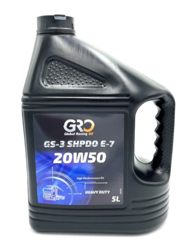 Aceite multigrado para motores diésel pesado GRO GS-3 SHPDO E-7 20W50