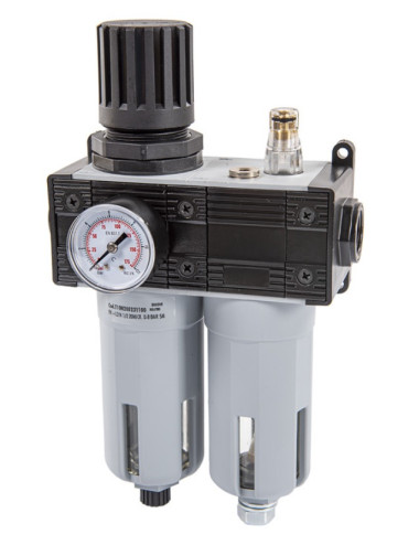 Regulador de presión con filtro, lubricador y manómetro MECLUBE