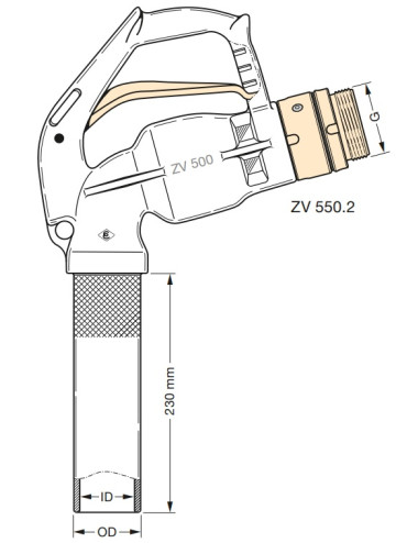 Pistola boquerel ZV500 con tubo para carburantes caudal 650 L/min ELAFLEX ZV500